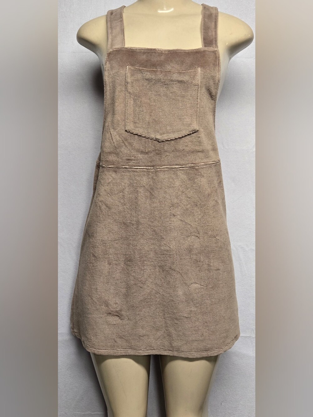 Hollister XS Overall / Coverall Jumper Dress Stretch Velour Classic Bib Pocket